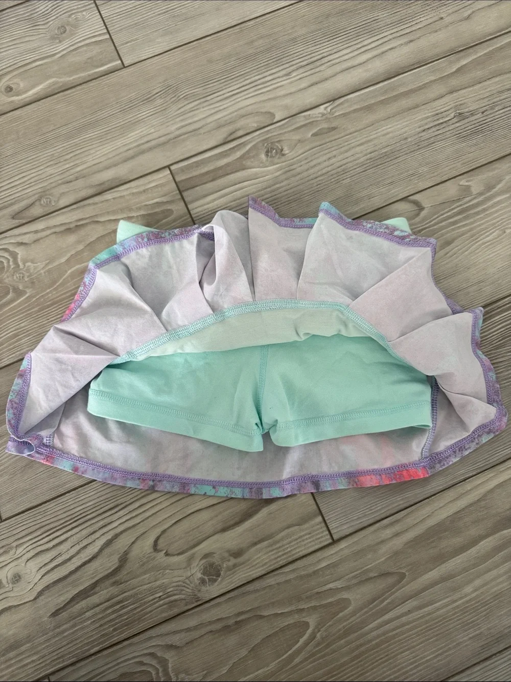 Mint and Purple Athletic Tennis Skirt with Pink Accents